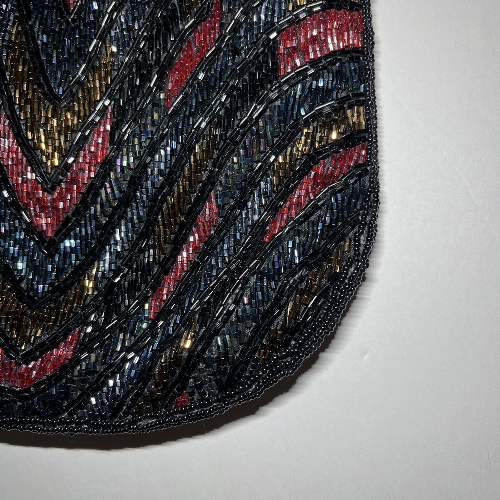 Beaded Bucket Bag Purse Hobo Multi Color Beads Chevron Coroner Brand NWT - Picture 8 of 14